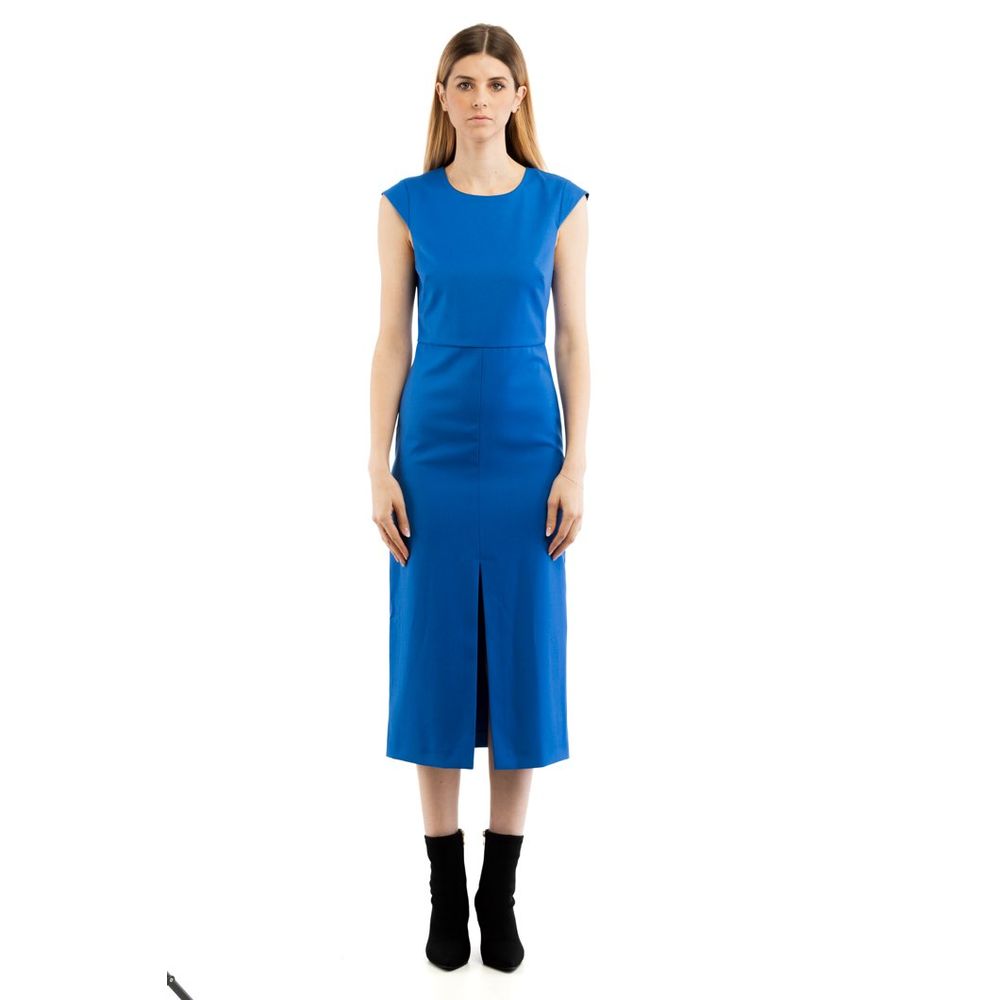 Blue Polyester Casual Dress