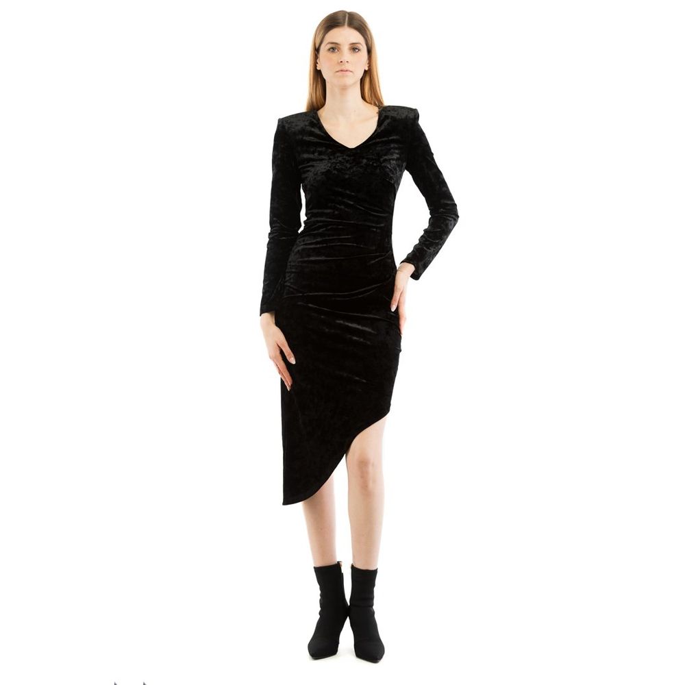 Black Polyester Casual Dress