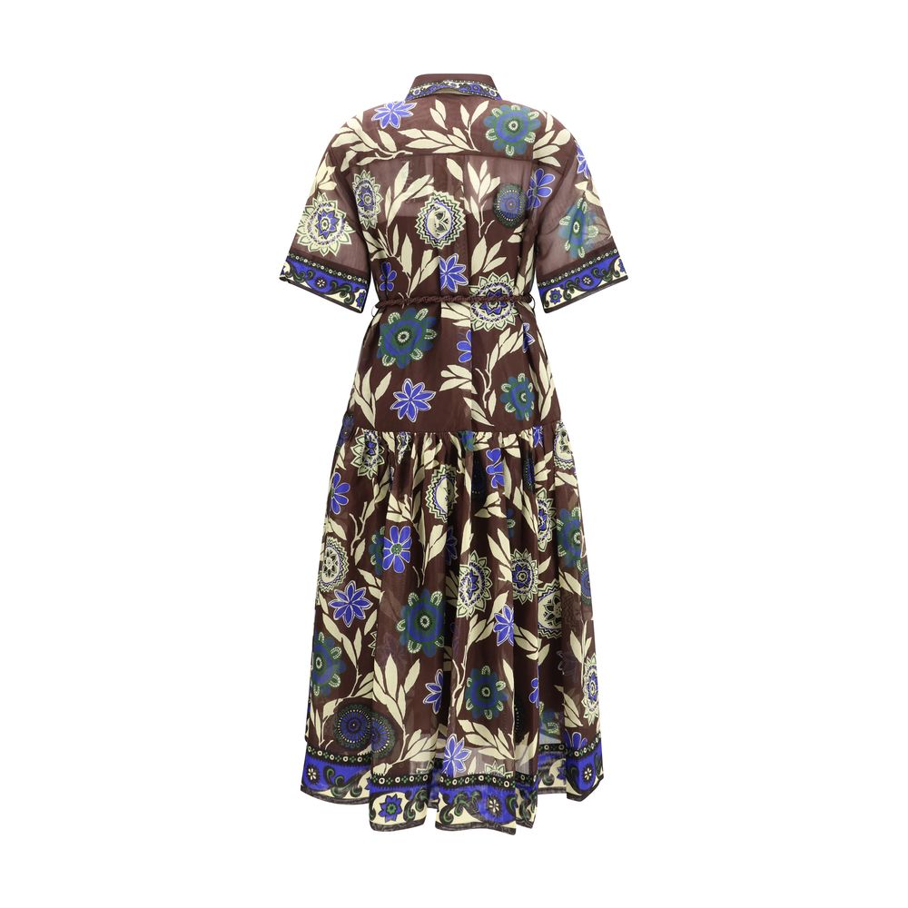 Brown Cotton Casual Dress