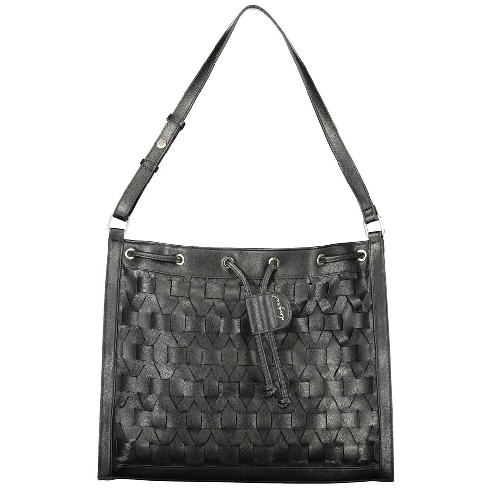 Black Polyurethane Women Backpack