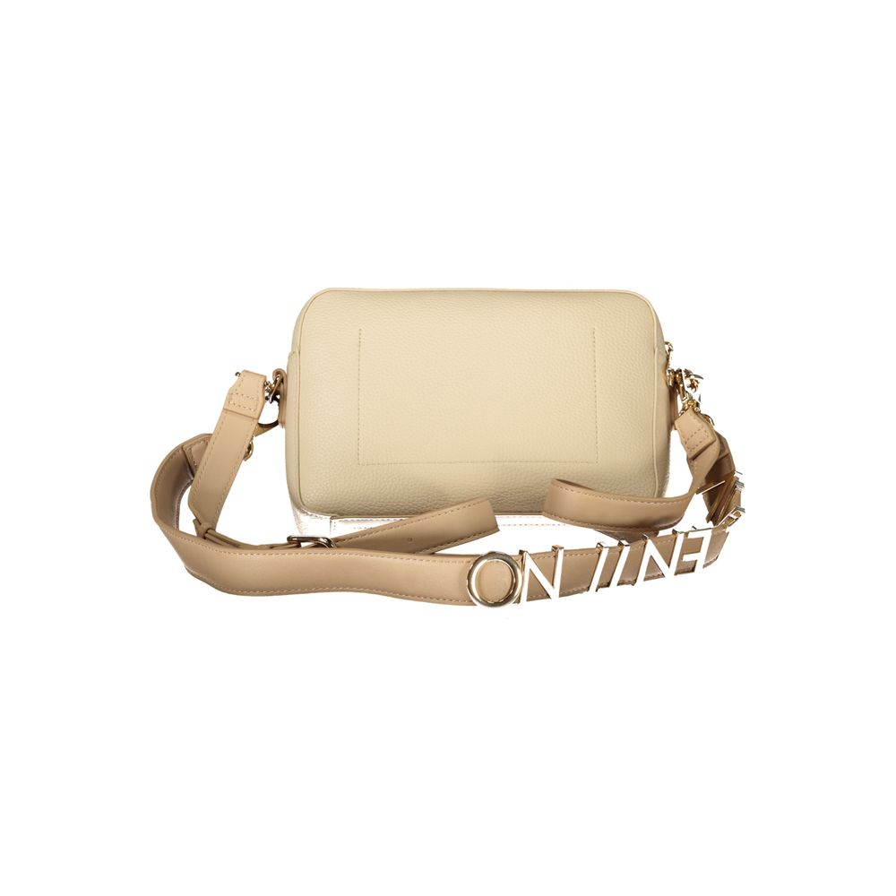 Beige Polyurethane Women Handbag