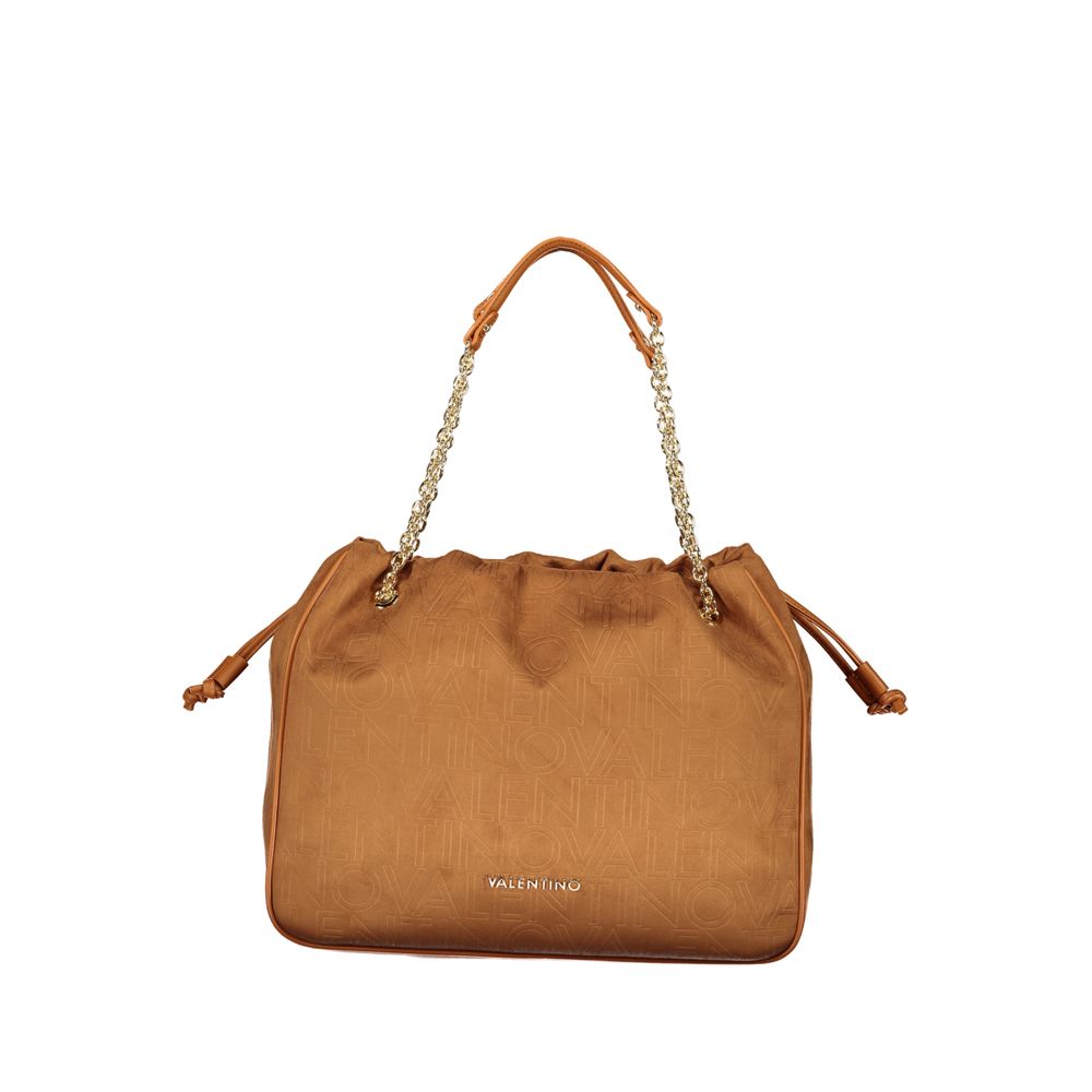 Brown Polyurethane Women's Shoulder Bag
