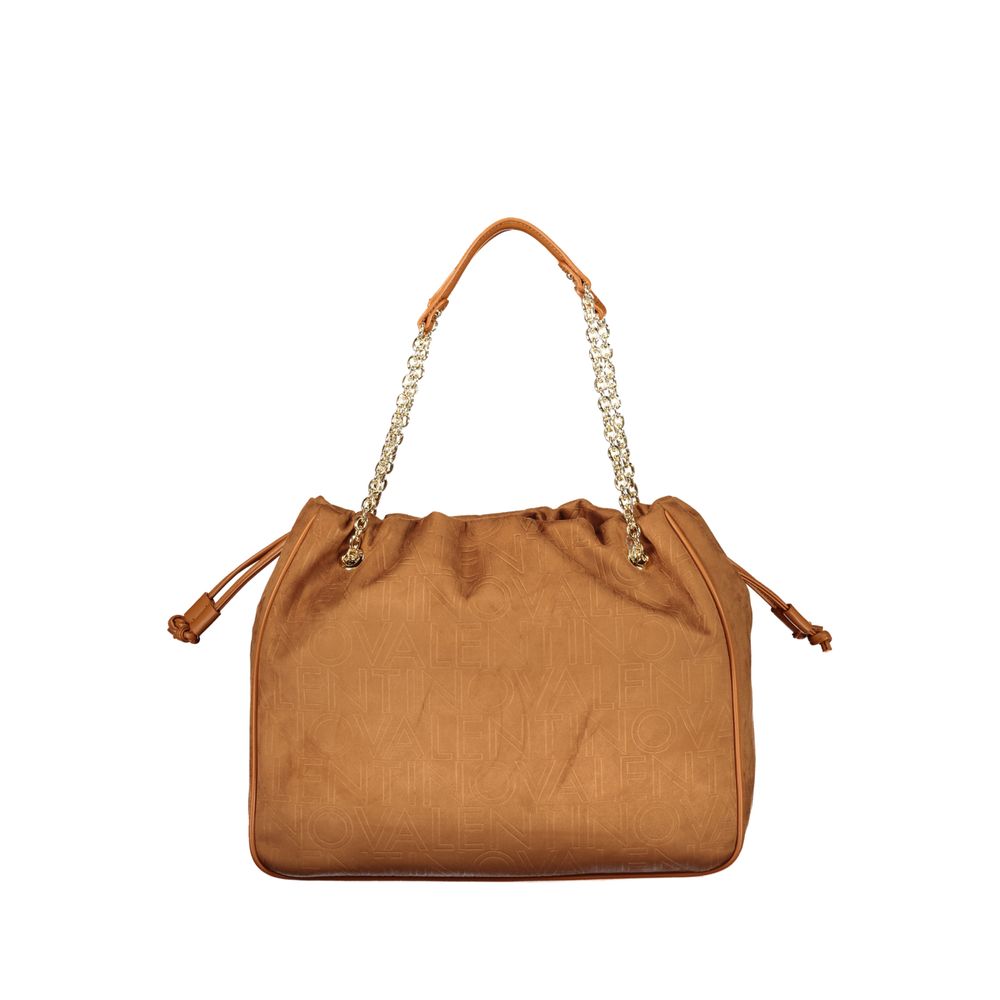 Brown Polyurethane Women's Shoulder Bag
