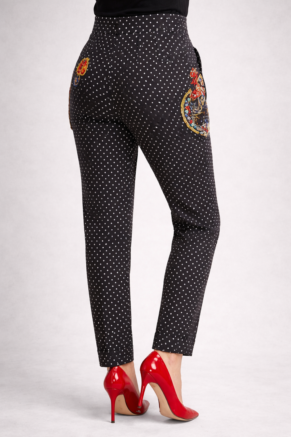 Black Polka Dot Sicily Crystal Pants
