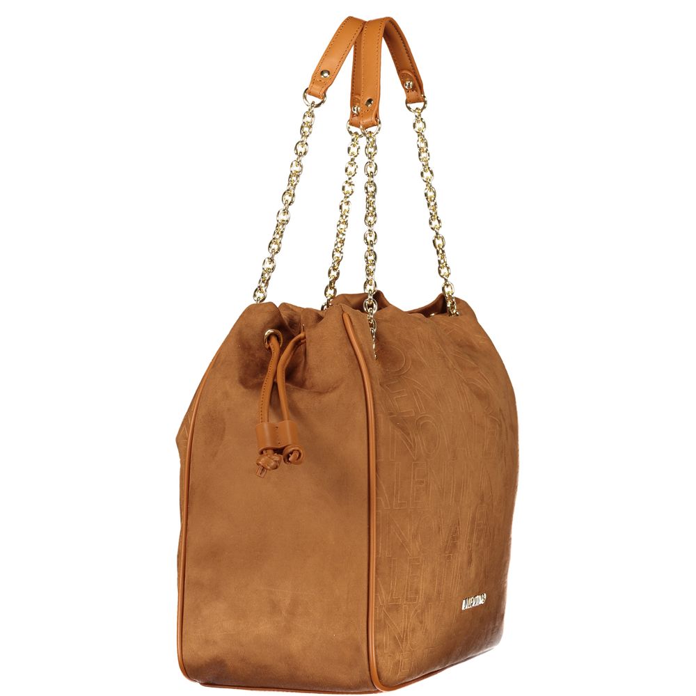 Brown Polyurethane Women's Shoulder Bag